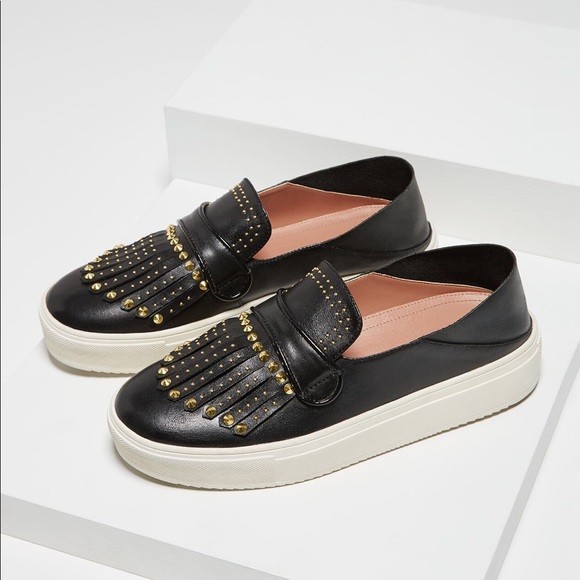 BCBGMaxAzria Shoes - 🎉3 for $20! BCBGMaxAzria Dita Gold Stud Slip-Ons